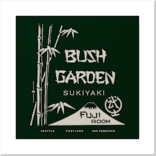 Vintage Retro Bush Garden Japanese Restaurant Seattle Posters and Art